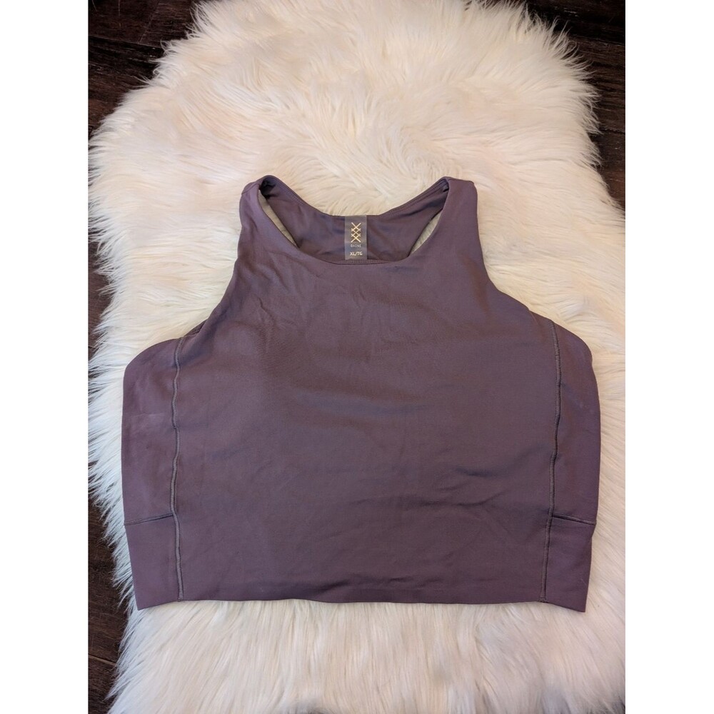 RHONE Revive Longline High-Neck Racerback Crop Tank Top Purple XL